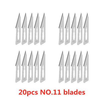 20-100pcs NO.10-15C Carbon Steel Carving Metal Scalpel Blades Handle DIY Cutting Repair Animal Surgical Knife Tool Box Non Slip