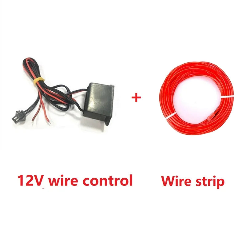 Flexible Neon Light 1M/2M/3M/5M EL Wire Led Neon Dance Party Atmosphere Decor Lamp RopeTube Waterproof Multicolor Led Strip Red