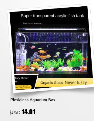 Acrylic Ultra White Fish & Aquatic Pets Tank Open Aquarium Light Table Top Small Rectangular Water Plant Turtle Tank Customized