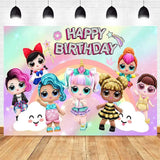 LO&amp;Ling-Cartoon Theme Party Decoration, Disposable Tableware, Hanging Banner, Whistle Mask, Baby Shower, Photo Prop, Girl Birthday 