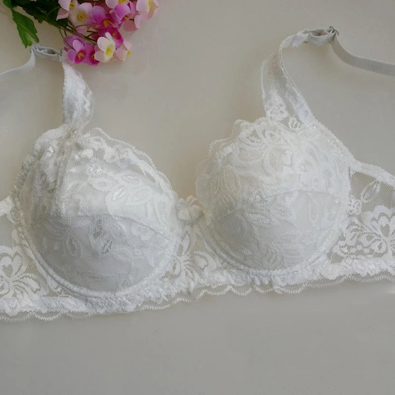 Nuevos sujetadores sexis de encaje floral para mujer, sujetador push up fino de verano, color sólido, ropa interior cómoda y transpirable, lencería de moda femenina.