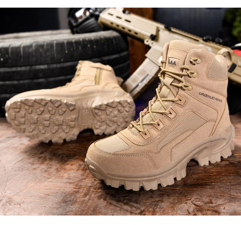 High Top Waterproof Hiking Shoes Tactical Sport Men's Shoes Male Outdoor Mountain Climbing Shoes Hunting Boots Men Outdoor Boots