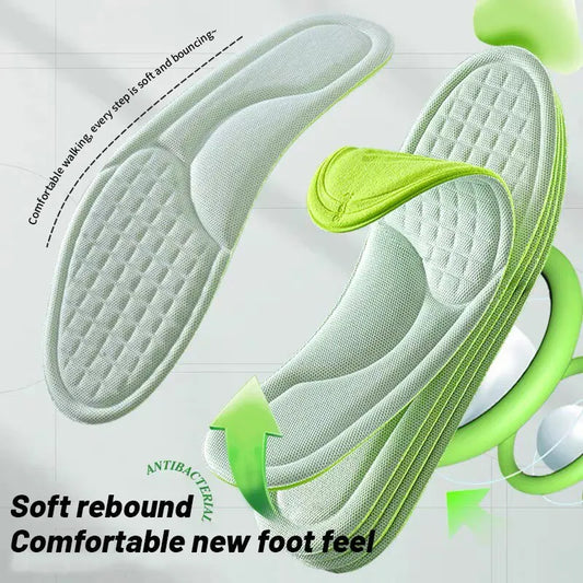 Plantillas deportivas para zapatos, masaje 5D, suaves, desodorantes, transpirables, con amortiguación, para correr, para hombres y mujeres.