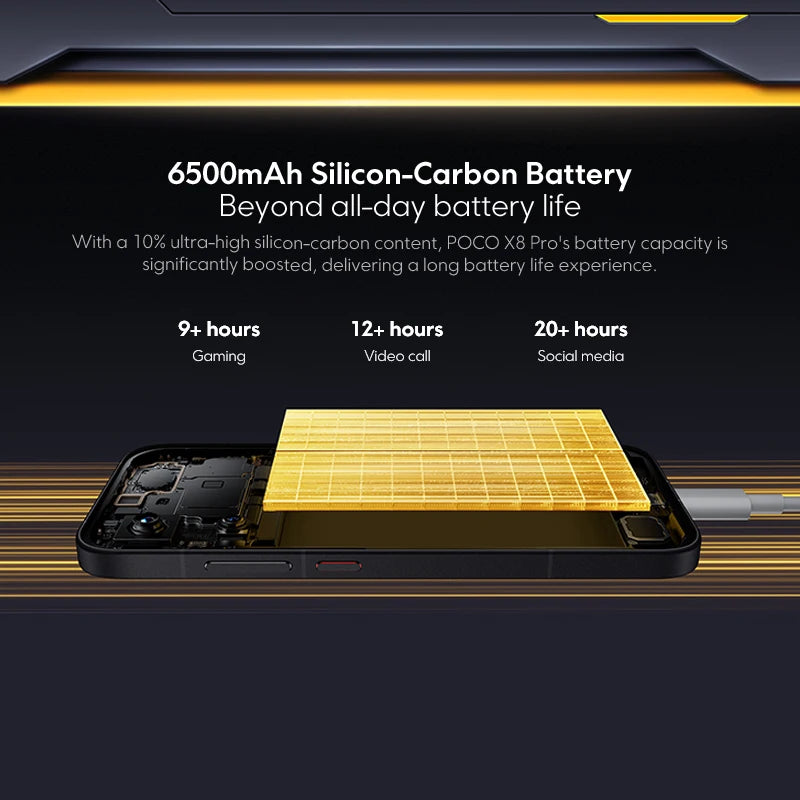 Global Version POCO X8 Pro 6500mAh battery W HyperCharge 50MP hand camera Supports NFC