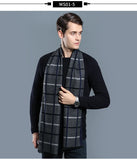 Designer Brand Plaid Men's Cashmere Scarf Winter Warm Scarves Shawls Casual Business Long Wraps Pashmina Christmas Gift for Man