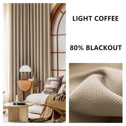310cm Height Custom Made Thickened Solid Color Double-Sided Jacquard 80%-90% Blackout Living Room Curtains Bedroom Curtains