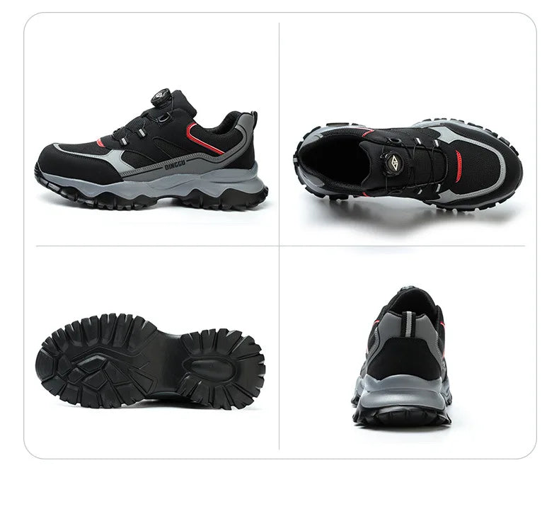 Anti-Piercing Steel Toe Safety Shoes, Certified Work Boots, Oilproof Slip Resistant for Construction & Industrial Shoes for Men