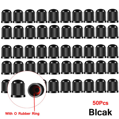 Tire Stem Valve Caps, with O Rubber Ring, Universal Stem Covers for Cars, SUVs, Bike and Bicycle, Trucks, Motorcycles
