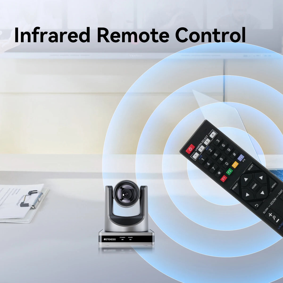 Retekess TC202 PTZ Conference Camera Double Zoom Lens USB3.0 HDMI 1080P/60FPS for Video Business Meeting Live Streaming Church