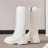 Girls Long Boots Children Knee-High Fashion Motorcycle Boots Rubber Soft Platform for Princess Kids High Boots Classic Winter