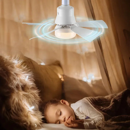 E27 Screw Head LED Fan Light Remote Control Three Color Dimming Detachable Fan Leaf for Kitchen Bedroom Smart Silent Use 85-265V