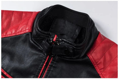 2022 Fashionable Casual Men's Leather Jacket Splice Motorcycle Amazon Vintage Cross-Border Spring Autumn Thin Style Wear