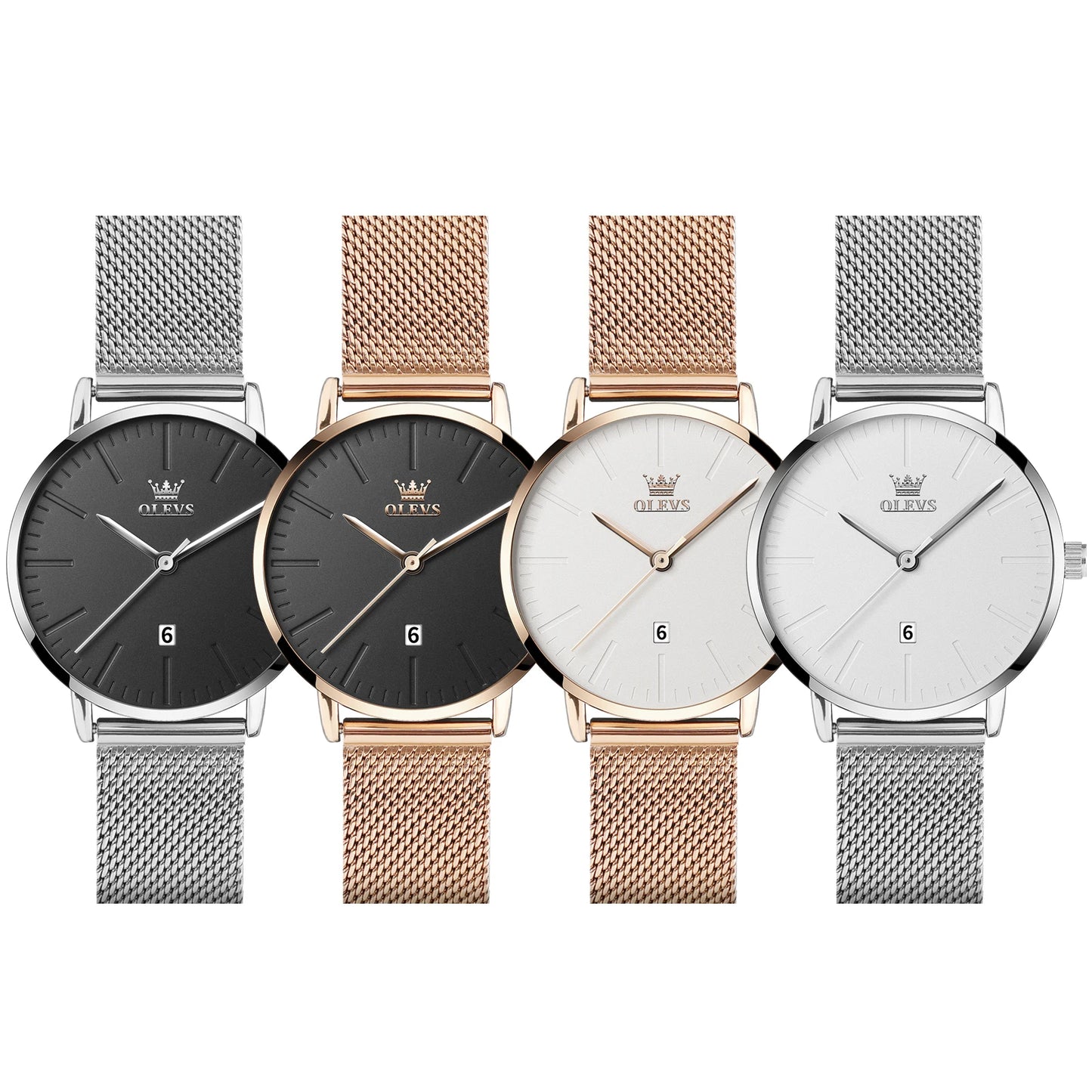 OLEVS Luxury Fashion Watch for Women Stainless Steel Waterproof Quartz Ladies Wristwatch Original Simple Elegant Women's Watches