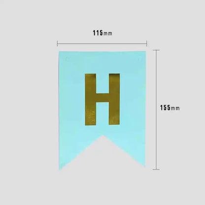 Happy Birthday in English Gold Plated Swallowtail Flag Decoration Banner Party Supplies