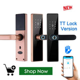 H4 Tuya Electronic Lock Wifi Smart Door Lock Fingerprint Lock Password IC Card Key USB Charge For Smart Home