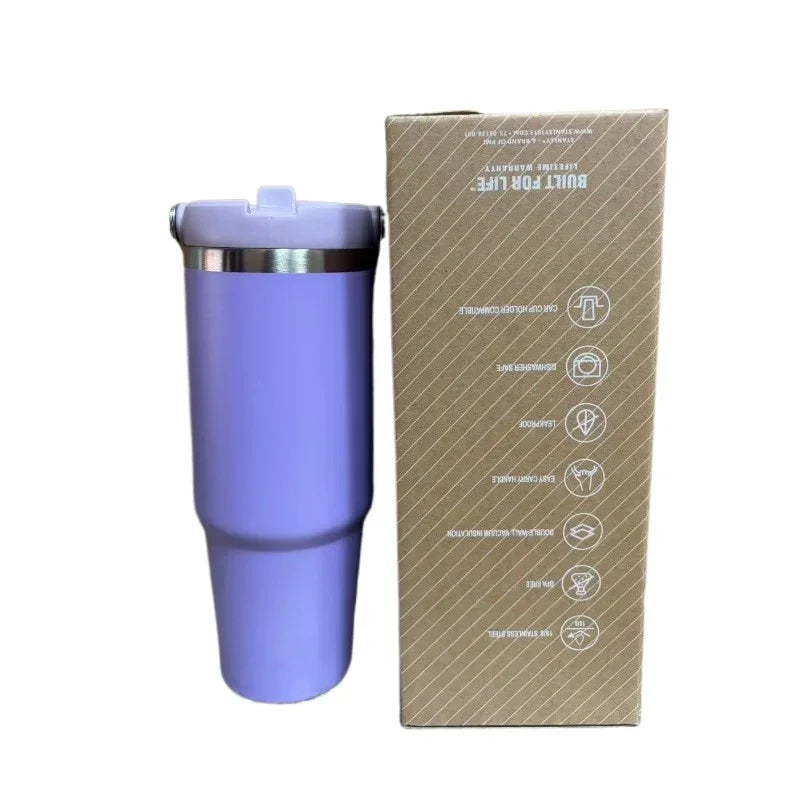 30 oz Premium Steel Travel Cup with Non-Slip Base - Car, Office, Hiking, Leak and Sweat Resistant Design