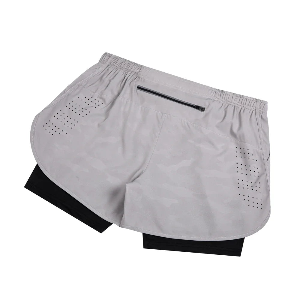 2025 New Men's Running Shorts Fitness Quick-drying Double Layer Shorts Men Workout Training sweatpants Bodybuilding Short Pants