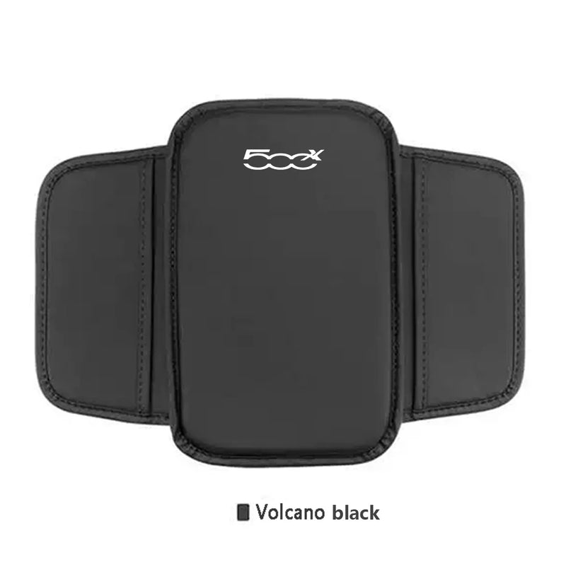For Fiat 500 500C 500S 500X Abarth Car Accessories Center Console Arm Rest Protector Leather Car Armrest Box Pad Storage Pocket