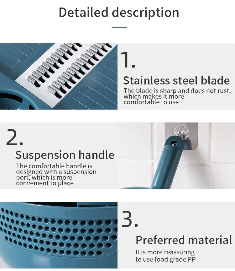 12PCS New Kitchen Multi-functional Nine-in-one Vegetable Cutter Grater Potato Radish Shredder Vegetable Cutter Salad Utensils