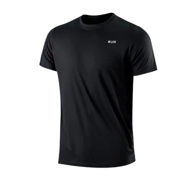 Men's Crew Neck Short Sleeve Running T-Shirt Moisture Wicking Training Exercise Gym Sports Shirt Lightweight Tops 