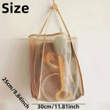 2-Pack Large Capacity Mesh Beach Tote Bags - Durable Polyester, Solid Color with Sturdy Handles, Suitable for Travel, Beach, Vacation, and Camping, Beach Tote Bags, Multi-Functional Storage Solution, Sturdy Handle Design