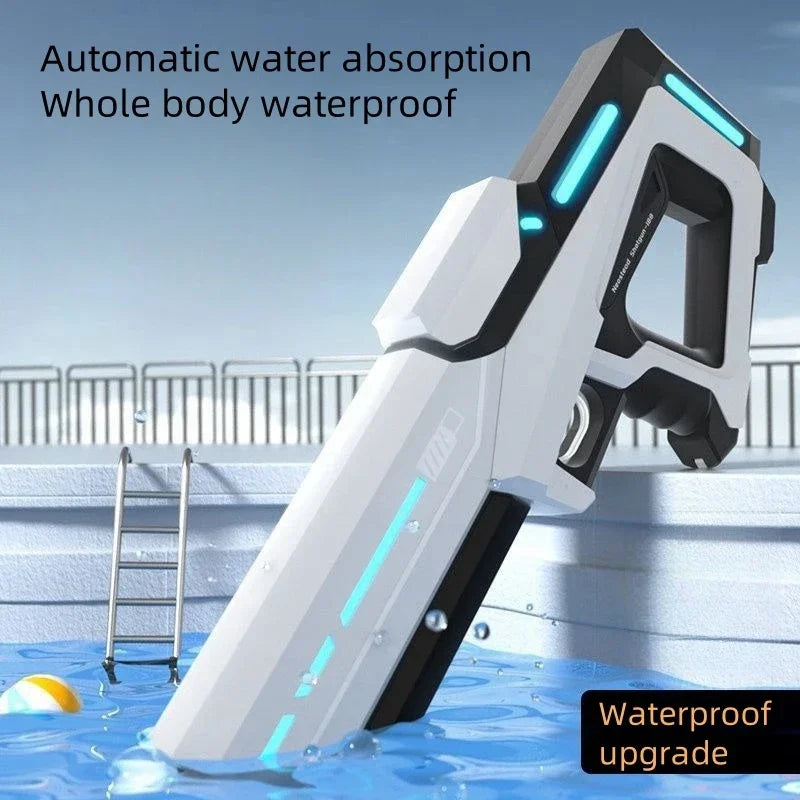 Pistola de agua eléctrica automática con absorción de agua, entretenimiento en piscinas de playa al aire libre, pistola de agua para adultos y niños