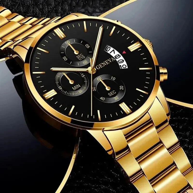 Fashion Men Stainless Steel Watch Luxury Calendar Quartz Wristwatch Men's Business Watches for Men Clock Montre Homme