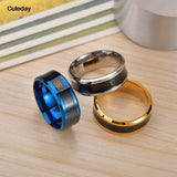Titanium Steel Temperature Ring Mood Emotion Smart Temperature Sensitive Rings for Women Men Waterproof Jewelry
