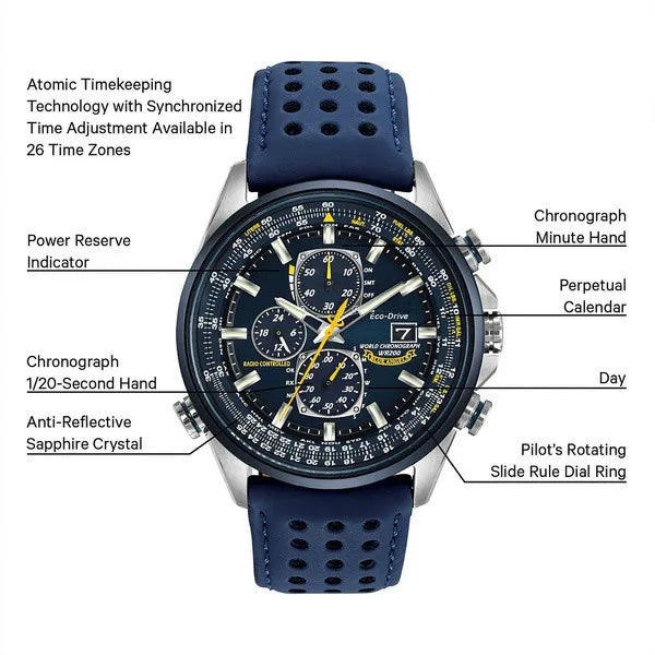 CITIZEN Brand Blue Angels Pilot Men's Watch Luxury Leisure Multifunction Watches for Men Calendar Quartz Wristwatch