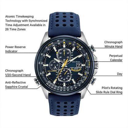 CITIZEN Brand Blue Angels Pilot Men's Watch Luxury Leisure Multifunction Watches for Men Calendar Quartz Wristwatch
