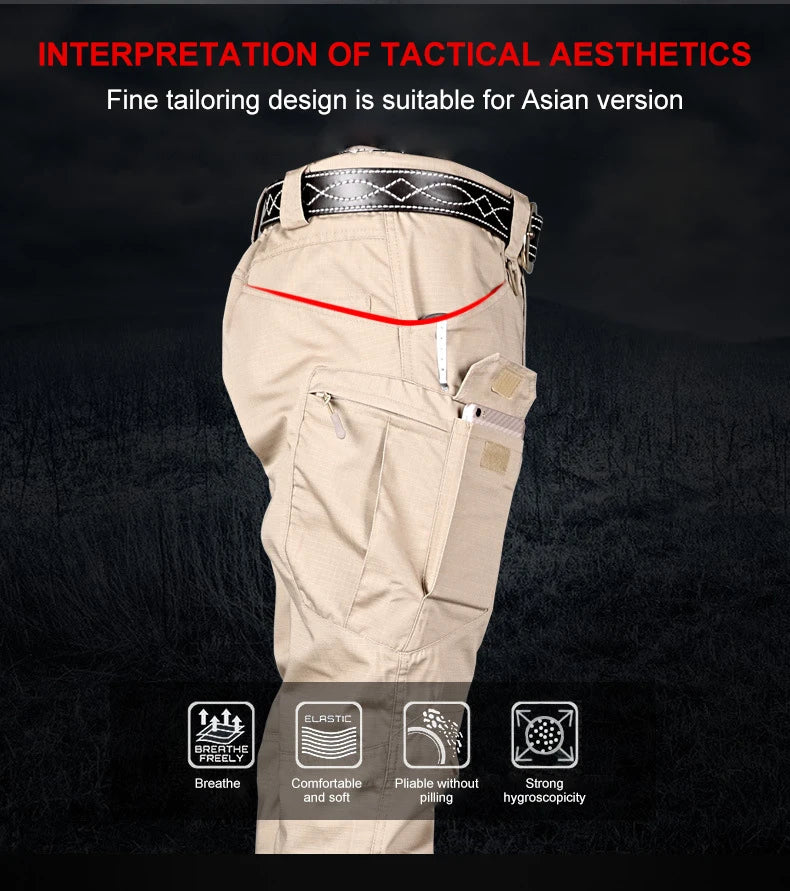 Tactical Cargo Pants Men Combat Outdoor Hiking Work Joggers Lightweight Trousers Male Elasticity Multiple Pockets Resistant Pant