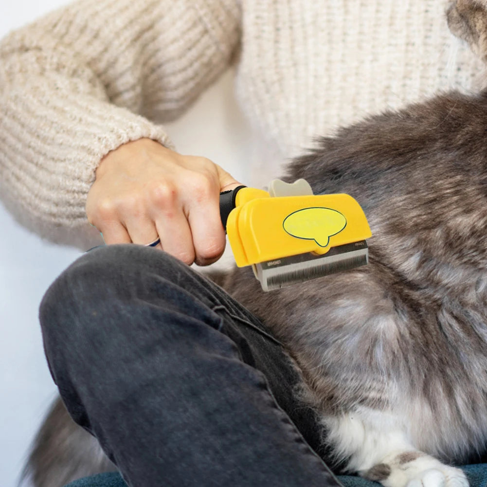 Peines para quitar el pelo de mascotas y gatos, cepillos de aseo para perros y gatos, peines de masaje para la caída del pelo, cepillo de limpieza y desenredado para recortar el pelo de mascotas.