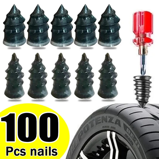 Pneus Puncture Repair Rubber para carro, motocicleta, scooter, bicicleta, reparo de pneus a vácuo, Metal Nail Set, acessórios de pneus de carro