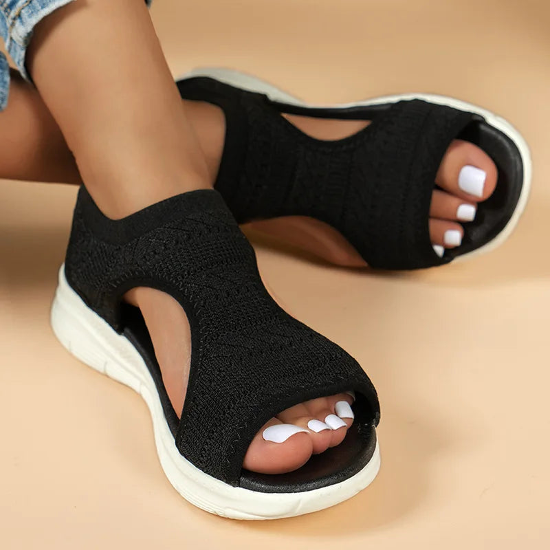 Zapatos de mujer Verano 2024 Sandalias deportivas casuales y cómodas Sandalias de cuña de playa para mujer Sandalias de plataforma para mujer Sandalias romanas Tallas grandes