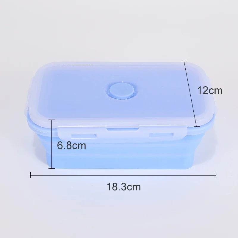 Collapsible Food Storage Containers Silicone Lunch Box with Lid Food Bowls Kitchen Stackable Lunch Box for Pantry Freezer Safe