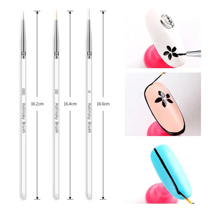 French Stripe Nail Art Liner Brushes Set Manicure Drawing Painting Pen Manicure Nails Line Painting Pen Nail Art Supplies