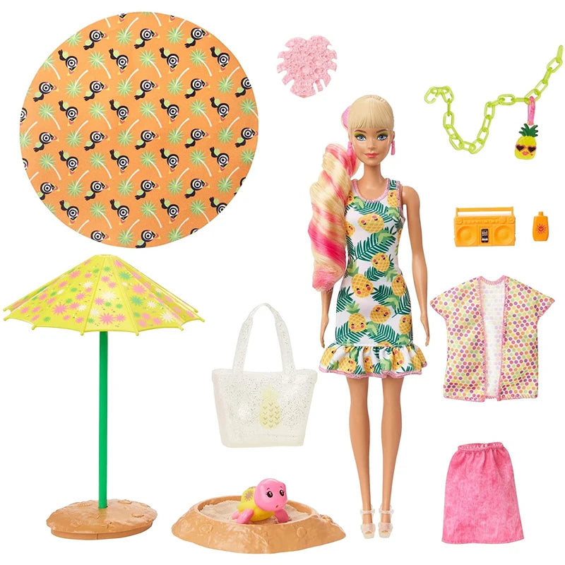 Genuine Barbie Color Reveal Foam Dolls Pet Friend with 25 Surprises Scented Bubbles Princess Doll Toys for Girls Gift