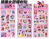 KPOP Demon Hunters Guka Devil Men's Group Anime Laser Cut Sticker for Office Stationery And School Supplies Decoration