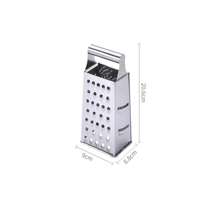 Rallador de caja de acero inoxidable de 4 cuchillas para uso doméstico, contenedor, cortador de verduras multiusos, herramientas de cocina, rebanador manual de queso