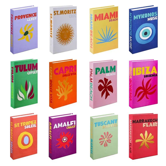 Travel Series Fake Book Decoration Coffee Table Living Room Fashion Fake Book Storage Box Decor Model Room IBIZA CAPRI