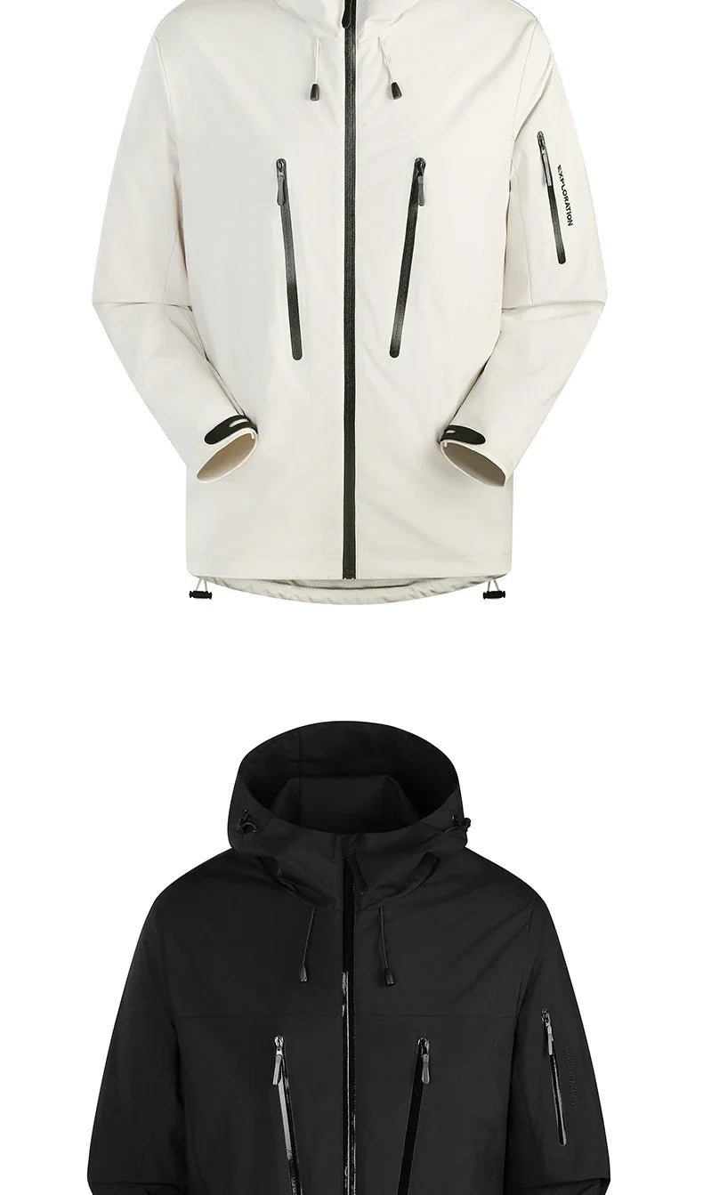 Spring Autumn Men's Windbreaker Fashion Outdoor Mountaineering Travel Windproof Waterproof Hooded Jacket Slim Fit Versatile Coat
