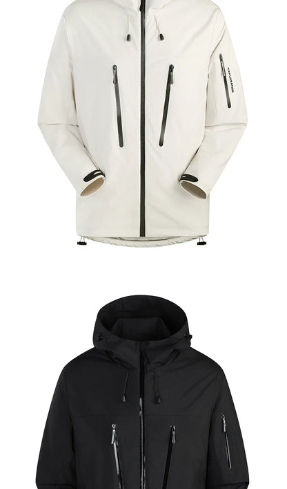 Spring Autumn Men's Windbreaker Fashion Outdoor Mountaineering Travel Windproof Waterproof Hooded Jacket Slim Fit Versatile Coat