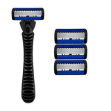 Afeitadora manual con cabezal de 6 capas, cuchilla clásica de doble filo de acero inoxidable, afeitadora de seguridad para barba y bigote.