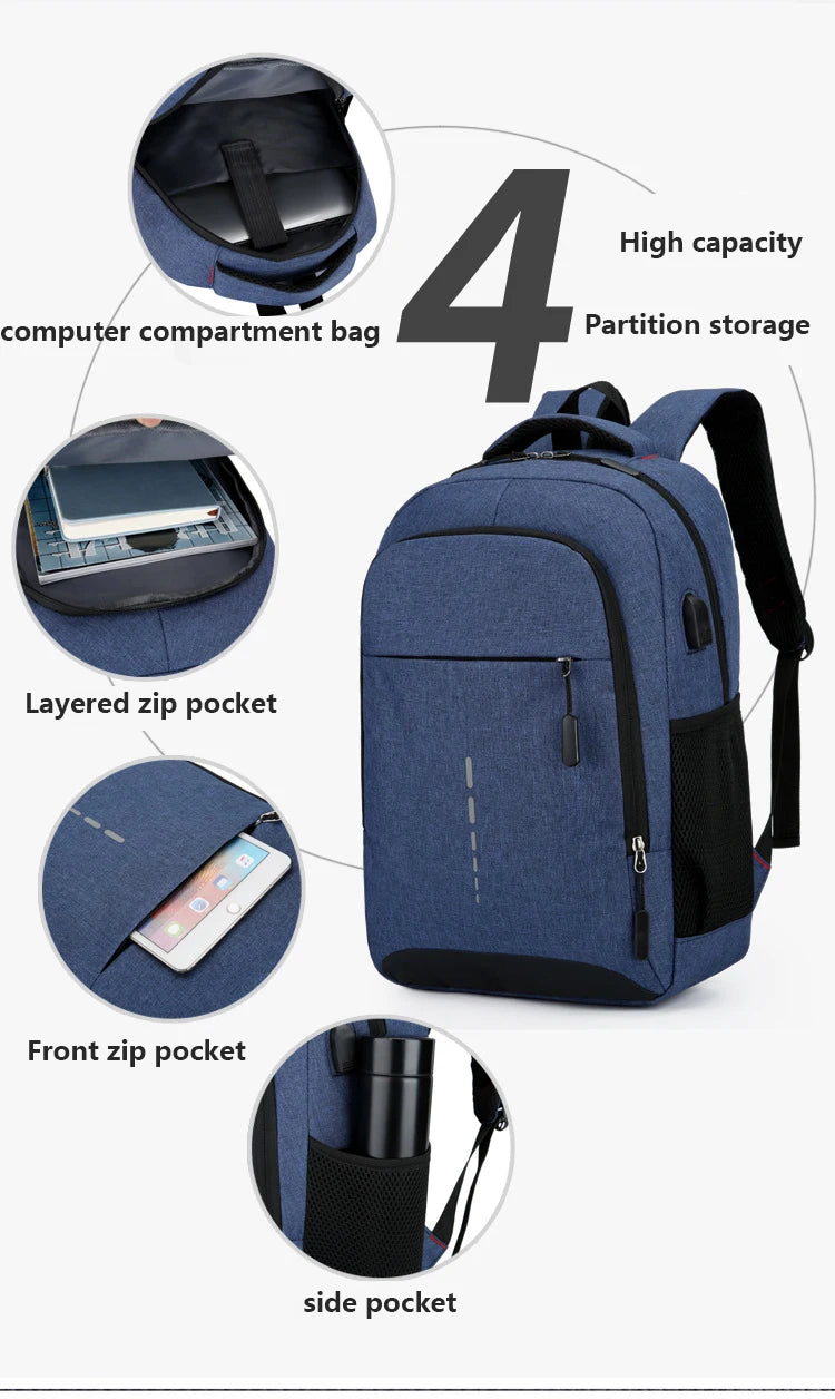 Mochila impermeable ultraligera para hombre, mochila para libros, mochila elegante para portátil de 15,6 pulgadas.