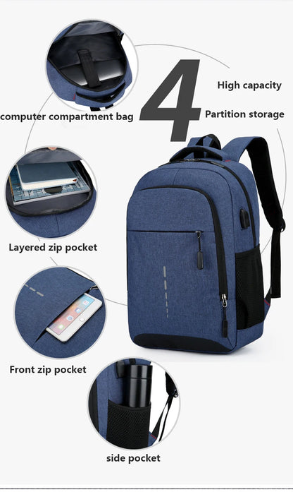 Mochila impermeable ultraligera para hombre, mochila para libros, mochila elegante para portátil de 15,6 pulgadas.