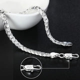 Fine 925 Sterling Silver Bracelet for Women and Men, Noble Nice Chain, Solid Charms, Wedding Party Gift, Fashion Jewelry, Hot Model 