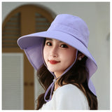 Outdoor Sun Bucket Hat for Women Girls Fishing Hat Wide Brim Bucket Hat with Neck Cover 50+ UPF Protection Safari Cap