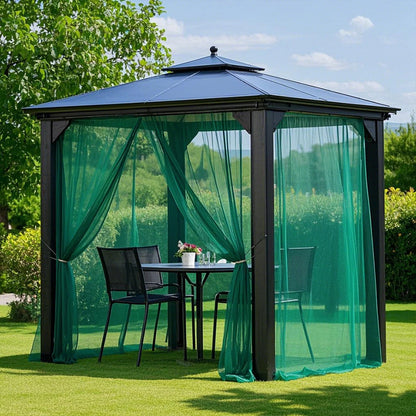 Outdoor Sheer Curtains for Patio Mosquito Netting Rod Pocket Garden Mesh Voile Drapes Mosquito Curtains for Porch Pergola