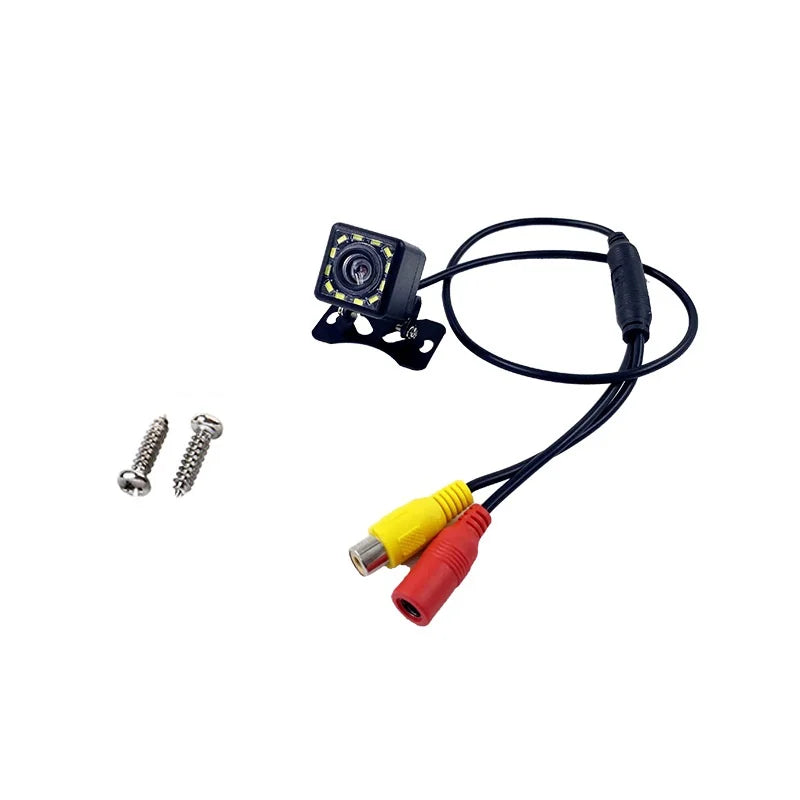Câmera de ré automotiva à prova d'água 12V Amplo ângulo Visão noturna Estacionamento reverso CCD LED Monitor de ré universal
