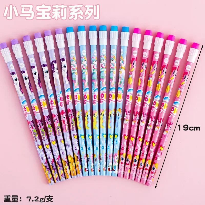 10Pcs/Lot Cute Cartoon HB Pencil With Big Eraser Kawaii Capybara Pony Pencils Student Kids Writing Pen School Stationery Gifts